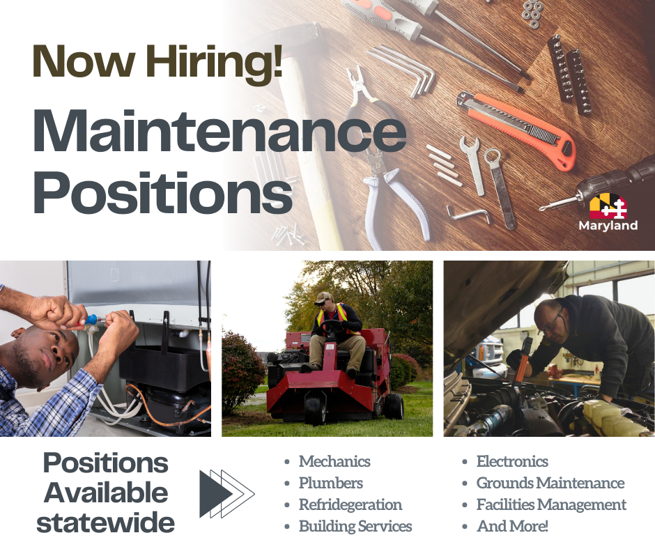 Now Hiring Maintenance Positions statewide!